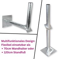 Wandhalter Stahl 70cm / Standfu&szlig; 120cm Koscom 76MM...