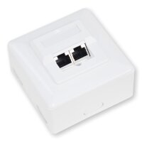 Koscom Netzwerkdose CAT 6 wei&szlig;, 2xRJ45