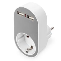 DIGITUS Steckdosenadapter mit 2 x USB-A