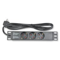 Steckdosenleiste 3fach 10"1 HE schwarz