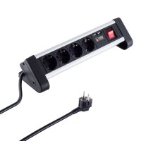 Steckdosenleiste Tisch/Office schwarz 4-fach mit 2x USB...