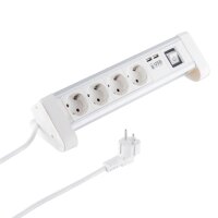 Steckdosenleiste Tisch/Office wei&szlig; 4-fach mit 2x...