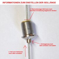Feuchtraumleuchte SJ-SDF Seilabh&auml;ngung Set