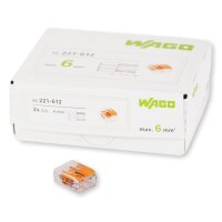 WAGO Klemme 2polig 6mm&sup2; Compact 50 Stck (221-612)