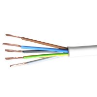 Kabel Schlauchleitung Eca H05VV-F 5x1,5 wei&szlig;