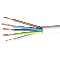 Kabel Schlauchleitung Eca H05VV-F 5x2,5 wei&szlig;