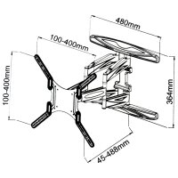 DMP PLB 172 M-LW Wandhalter schwarz